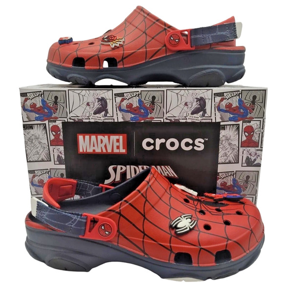 Crocs Marvel x Spider-Man All-Terrain Clogs Navy Men 10/Women 12 New - Picture 1 of 16
